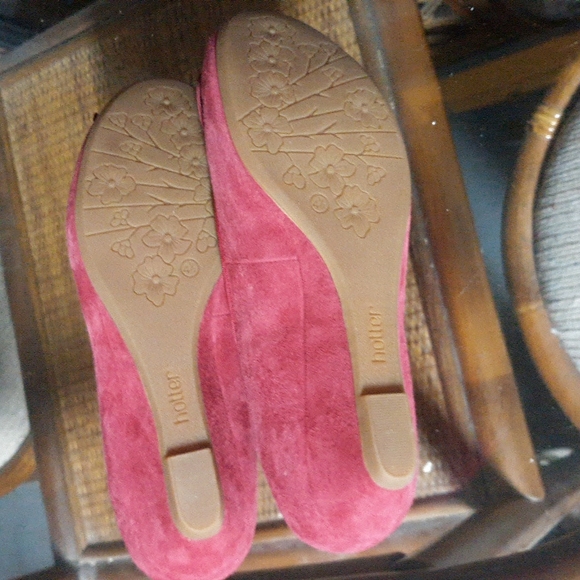 Hotter Suede Tango Red Periwinkle Periw Size 6.5 - Picture 4 of 4